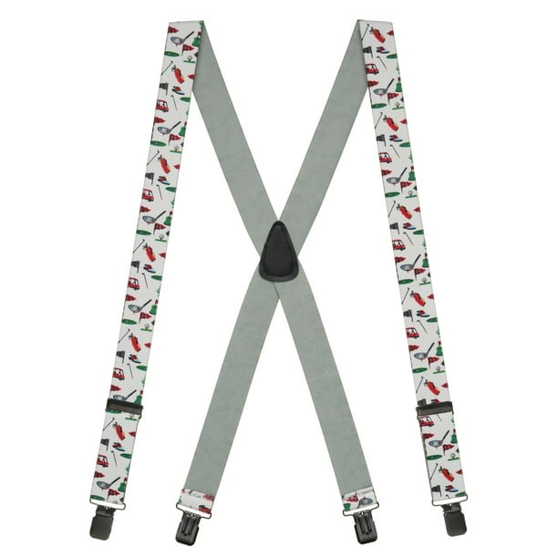 Ascentix Mens Elastic Stripe Dress Button-End Suspenders 